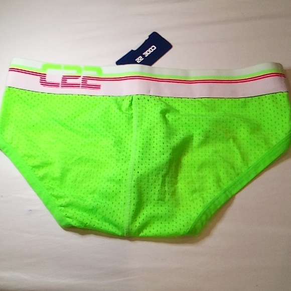 NWT Code 22, Size Large, Neon Green and Pink, Brief - Picture 2 of 3